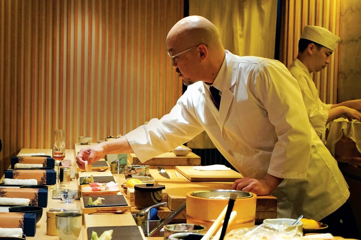Chef preparing sushi